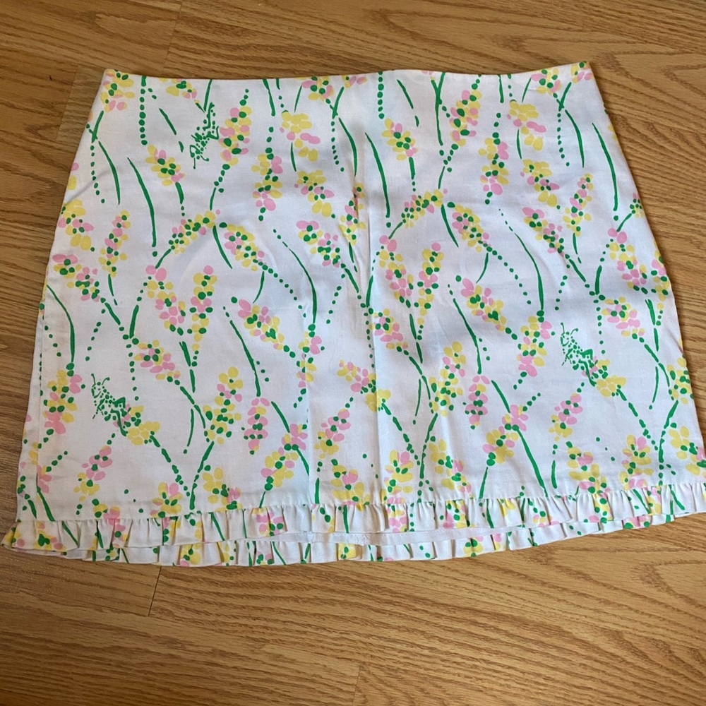 Lilly Pulitzer white floral skirt size 0